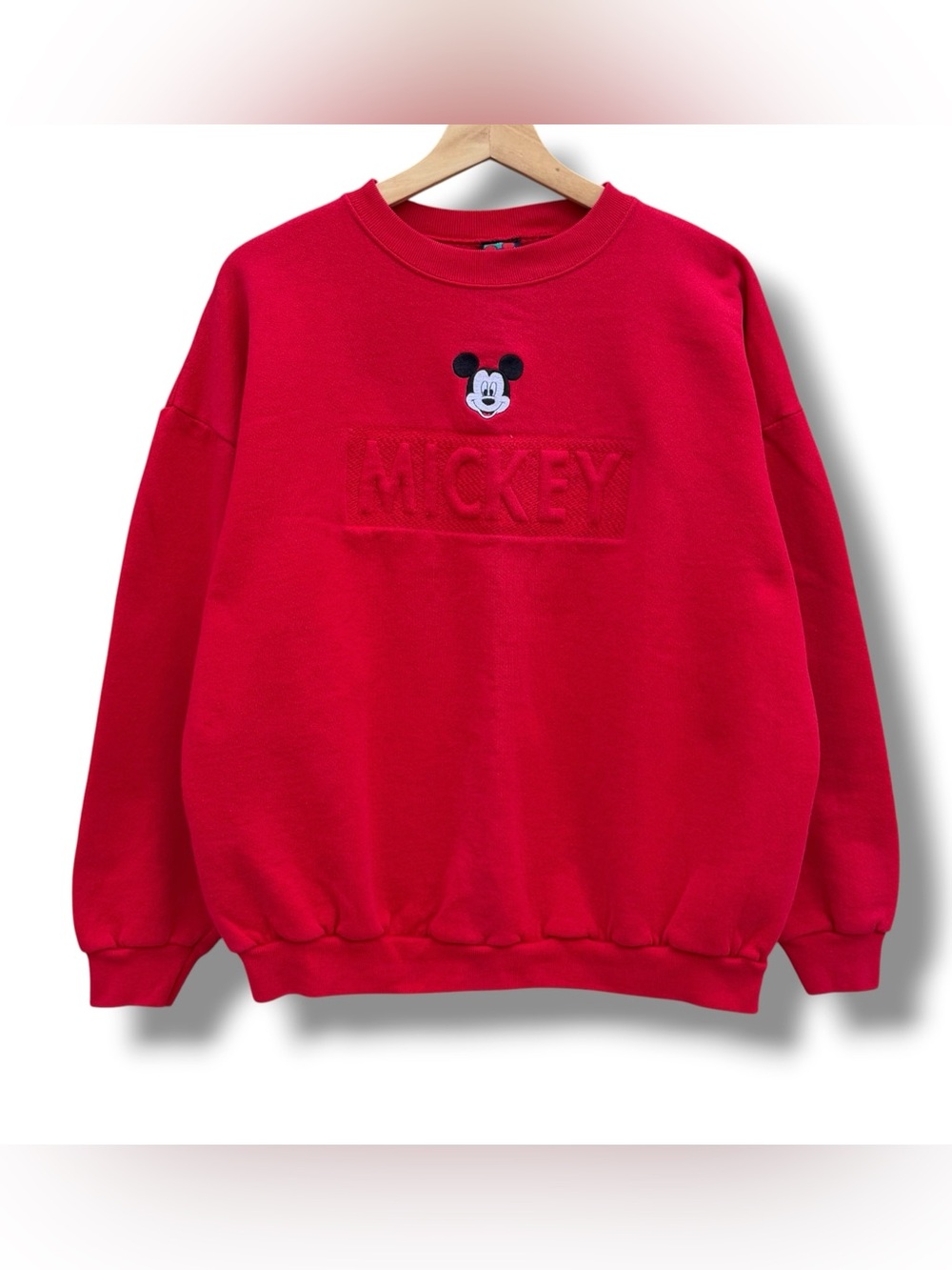 Vintage 90s Mickey Mouse Unlimited Embroidered Sweatshirt Red Size XL Boxy